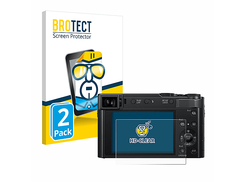 BROTECT 2x klare Schutzfolie(für Panasonic Lumix DC-TZ202D) | Kamera Schutzfolie