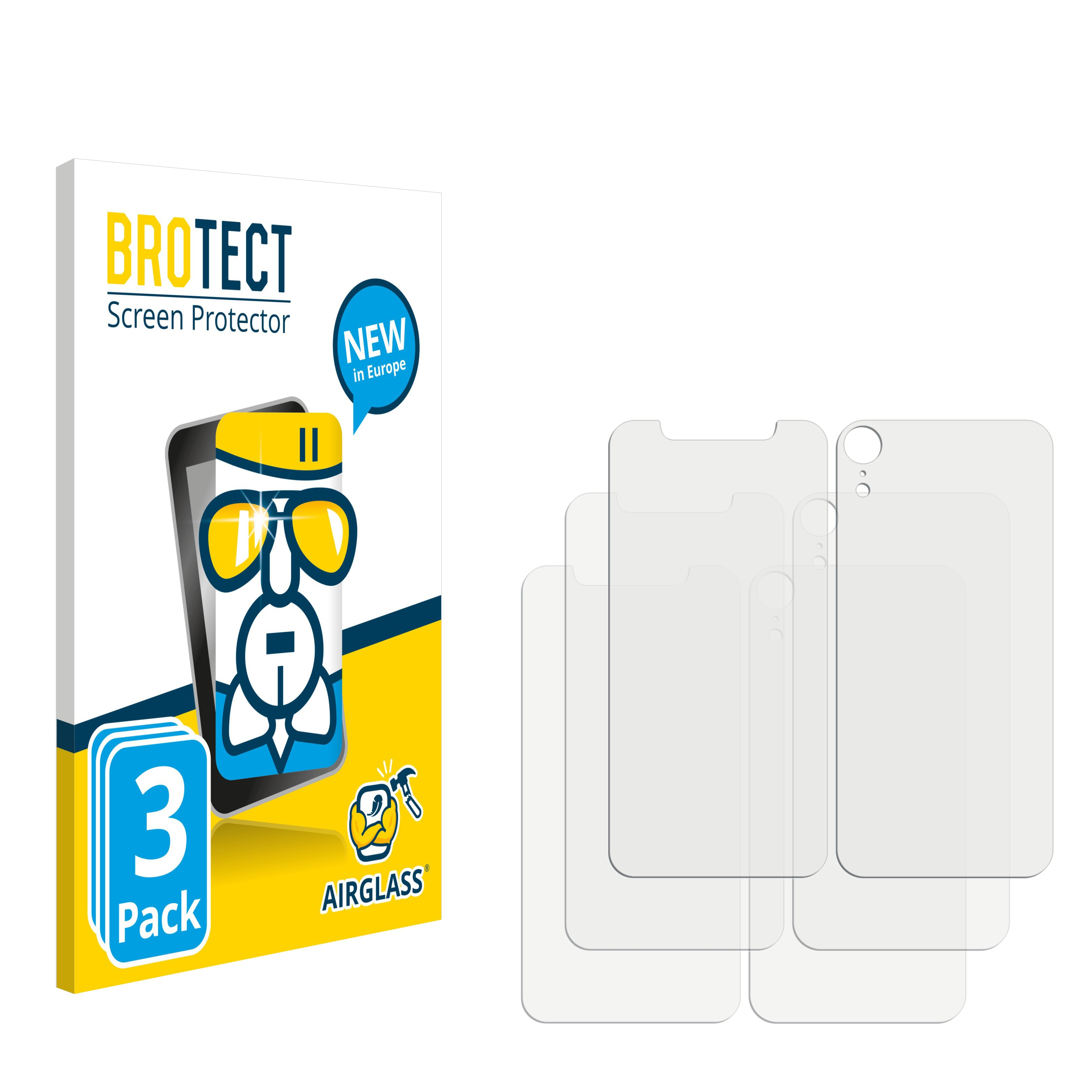 BROTECT 3x Airglass Apple iPhone klare Schutzfolie(für XR)