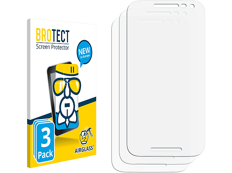 BROTECT 3x Airglass 2015) klare Motorola Schutzfolie(für Moto G3