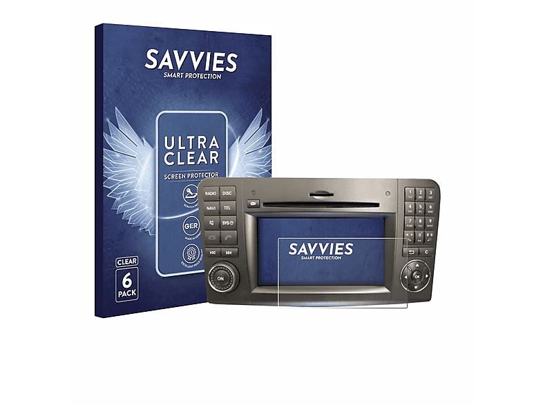 SAVVIES 6x Schutzfolie(für Comand Mercedes-Benz klare APS 2.5)