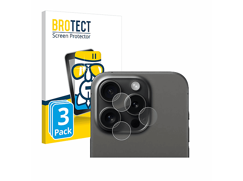 BROTECT klare 15 Pro) 3x Schutzfolie(für Apple Airglass iPhone