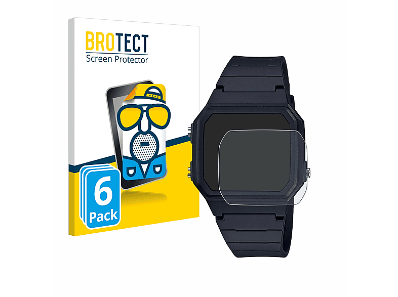BROTECT 6x matte Schutzfolie(für Casio Unisex F-91W) | Smartwatch Schutzfolien & Gläser