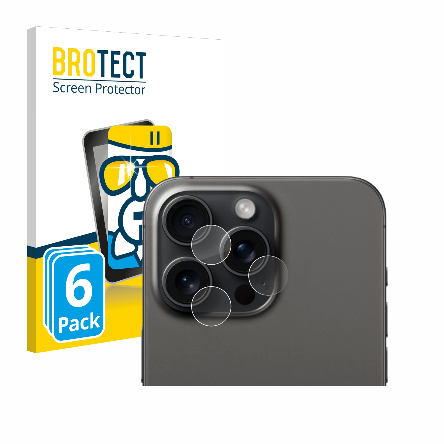 BROTECT 6x Airglass Max) Pro Schutzfolie(für iPhone klare Apple 15