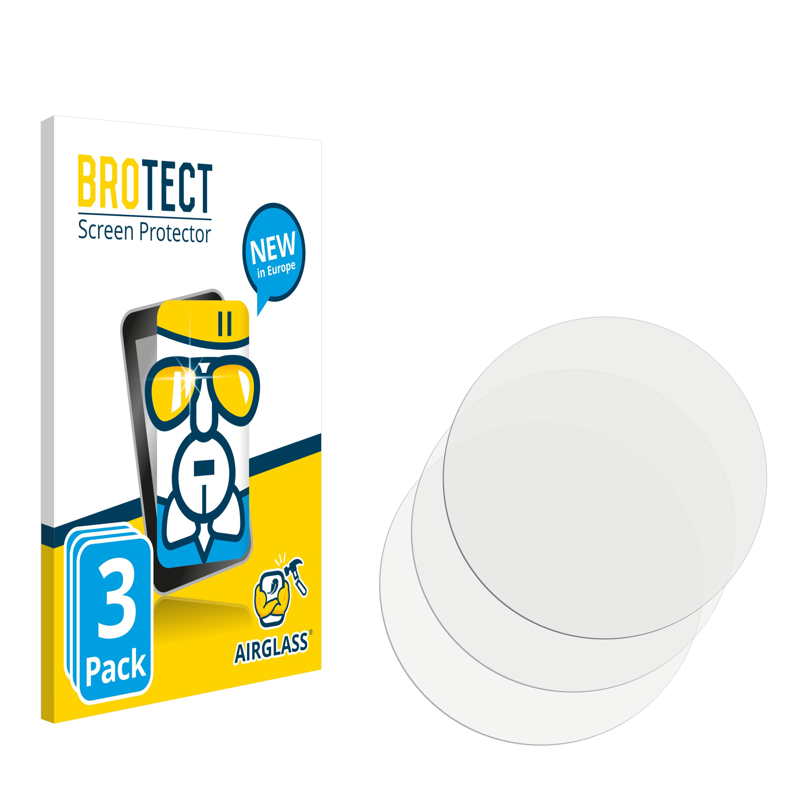 BROTECT 3x Airglass (47 5 mm)) Fenix Garmin klare Schutzfolie(für