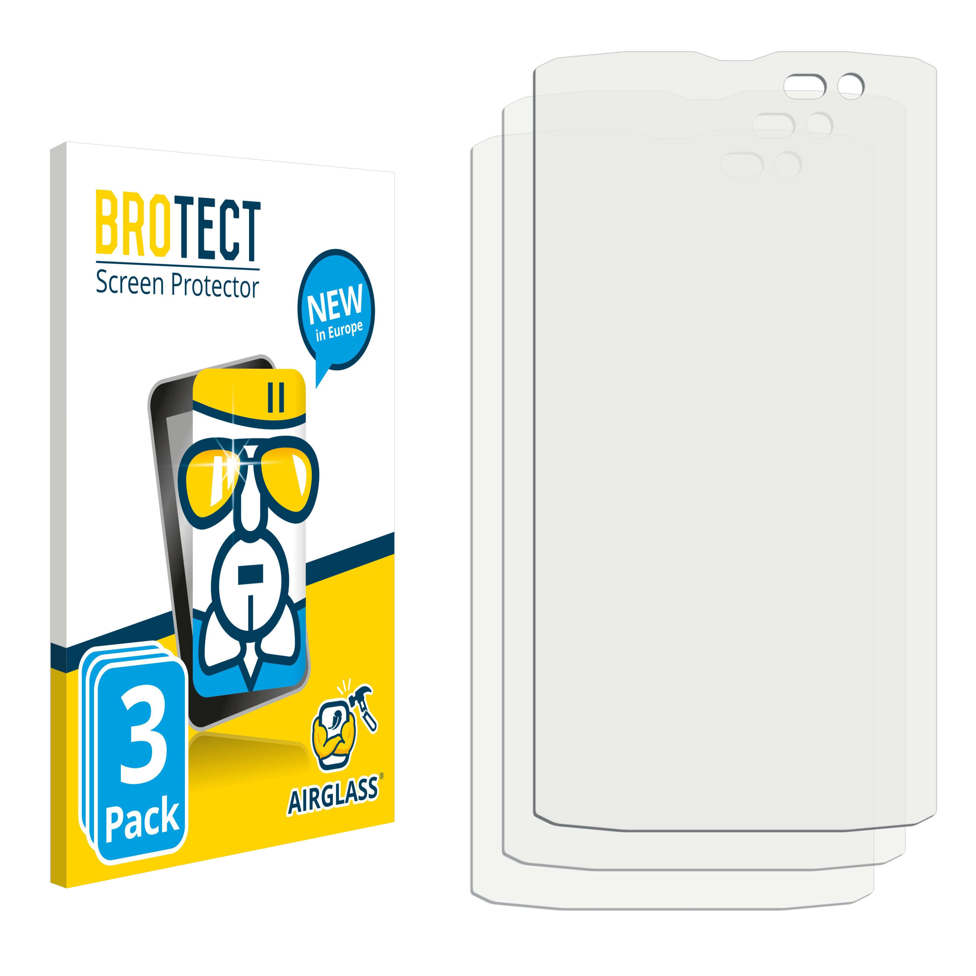 BROTECT 3x Crosscall X3) klare Airglass Core Schutzfolie(für