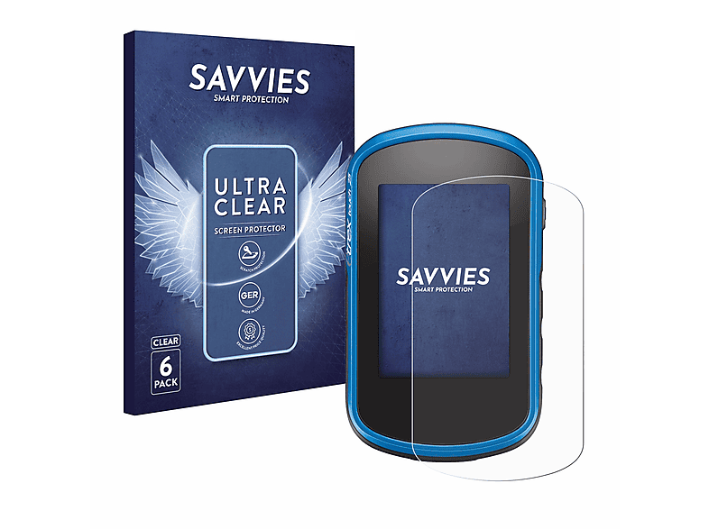 SAVVIES 6x Touch 35) klare eTrex Garmin Schutzfolie(für