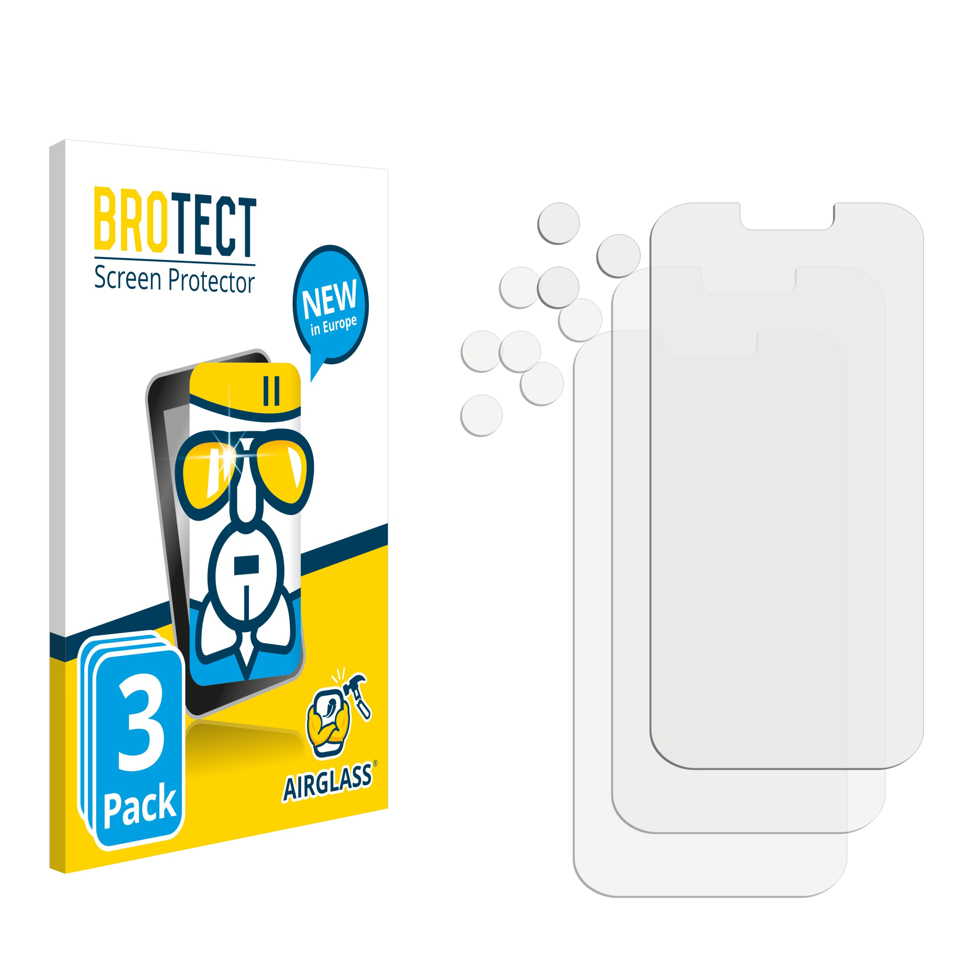 BROTECT 3x Airglass iPhone klare 13 Max) Schutzfolie(für Apple Pro