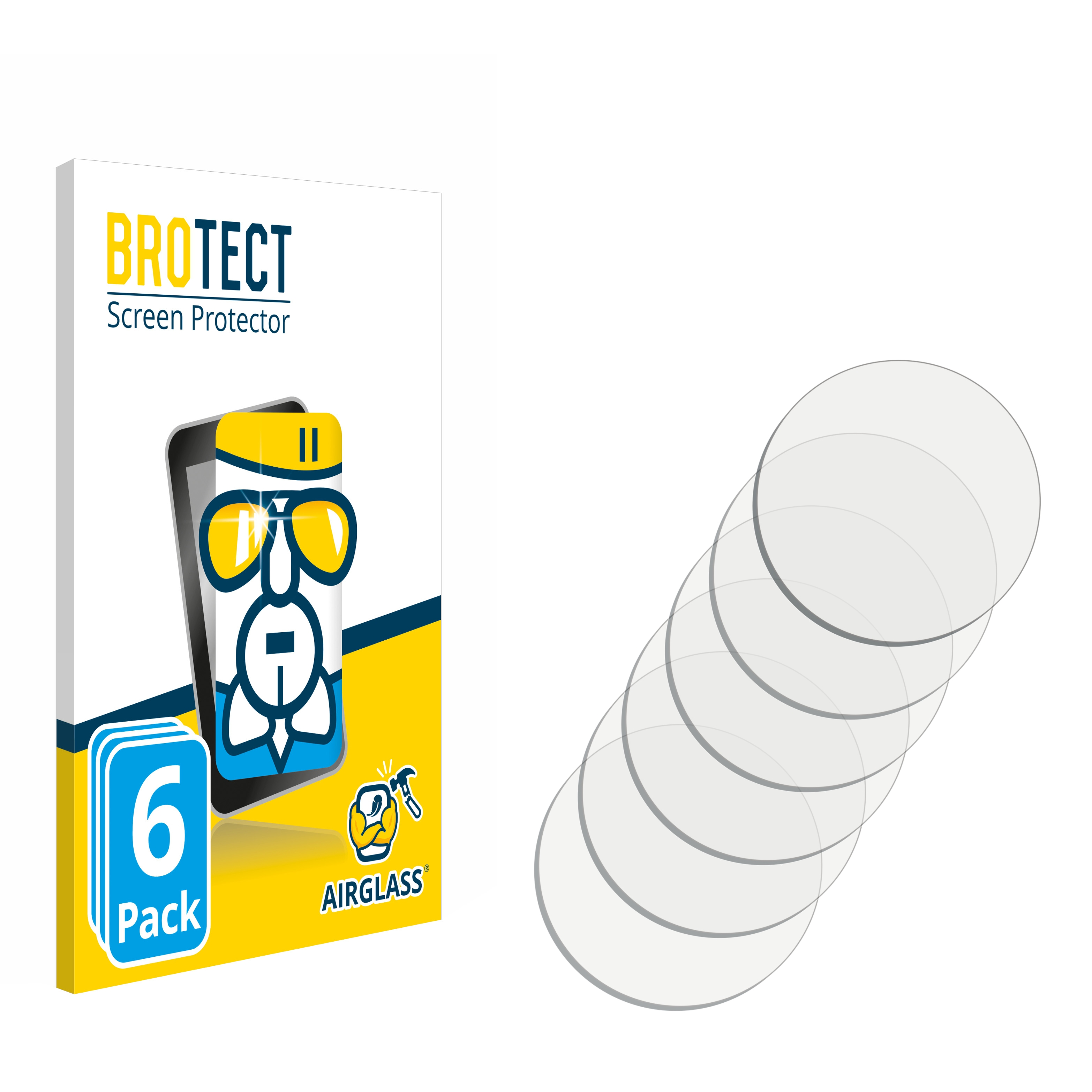 BROTECT 6x Airglass klare Schutzfolie(für Armbanduhren Universal ø: mm)) (Kreisrund, 19