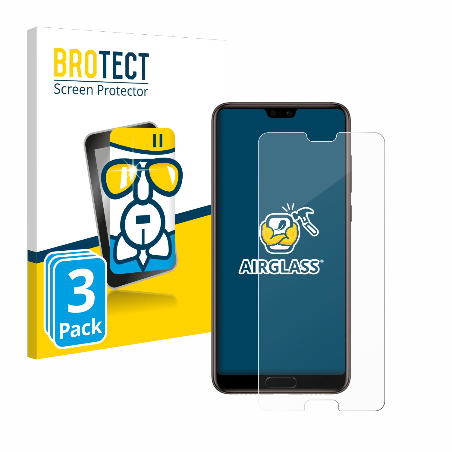 BROTECT 3x Airglass klare Huawei P20) Schutzfolie(für