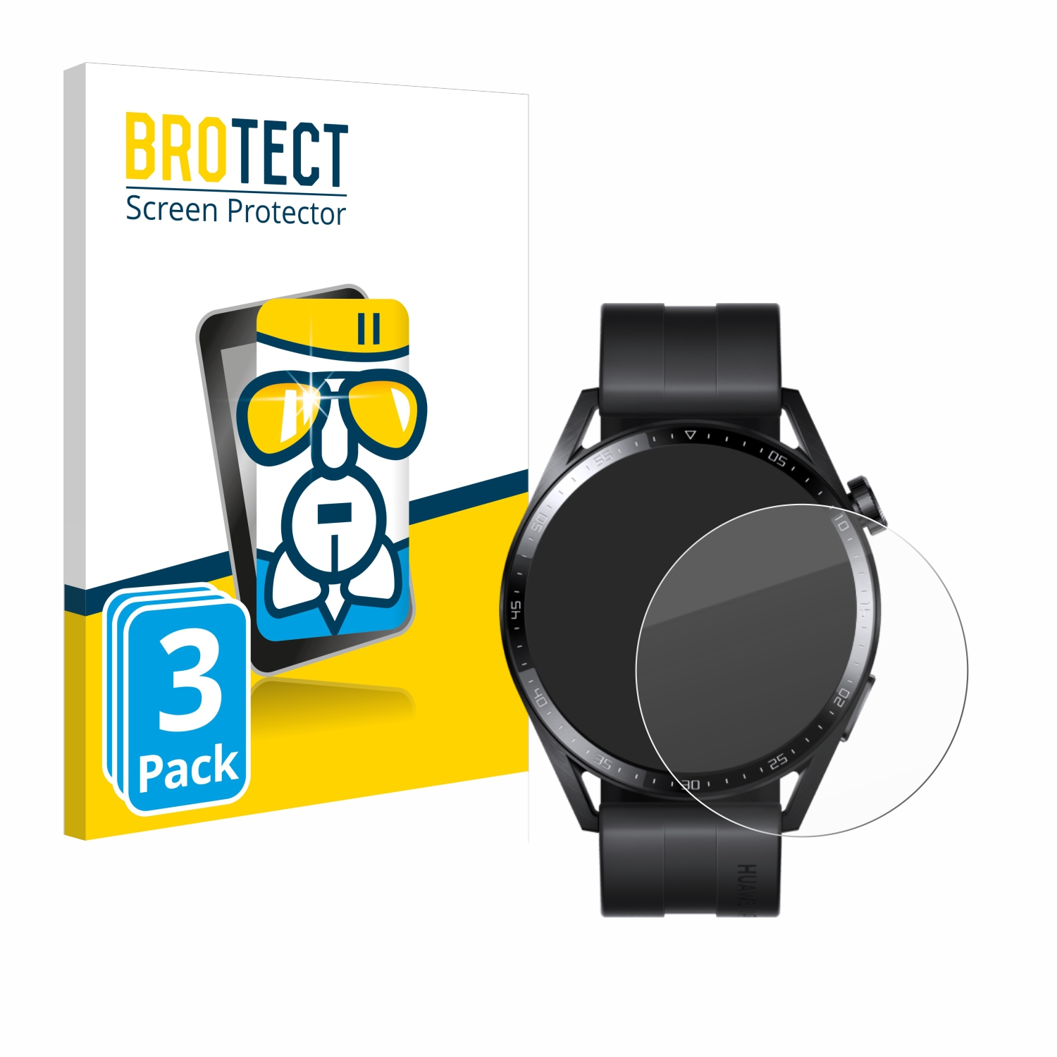 BROTECT 3x Airglass klare Watch mm)) GT 3 (46 Schutzfolie(für Huawei