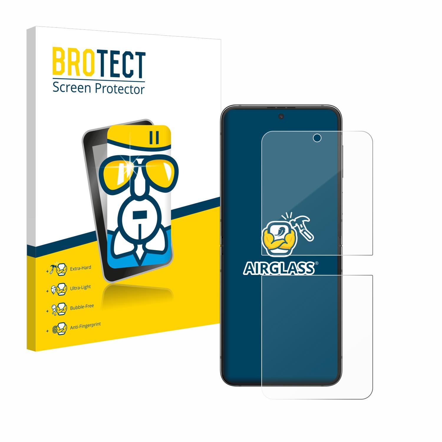 klare 5) Flip Z BROTECT Airglass Galaxy Schutzfolie(für Samsung