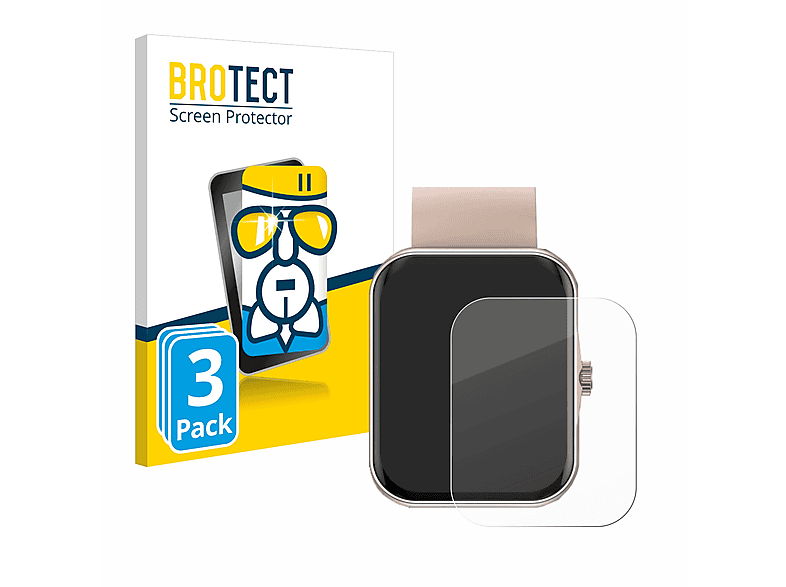 BROTECT 3x Airglass klare Schutzfolie(für Mutoy Smartwatch 1.83\