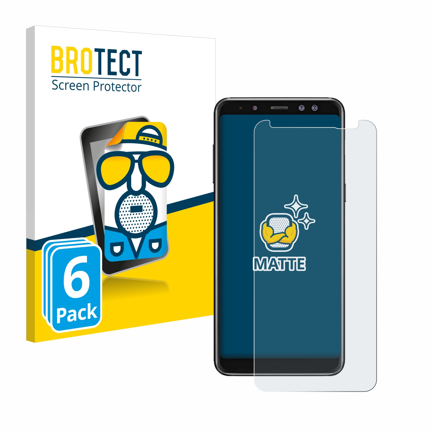 BROTECT 6x A8 Galaxy 2018) Schutzfolie(für Samsung matte