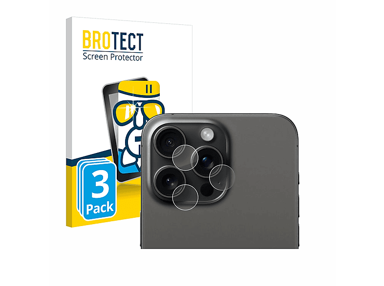 Max) 3x Schutzfolie(für klare Airglass BROTECT 15 Pro iPhone Apple