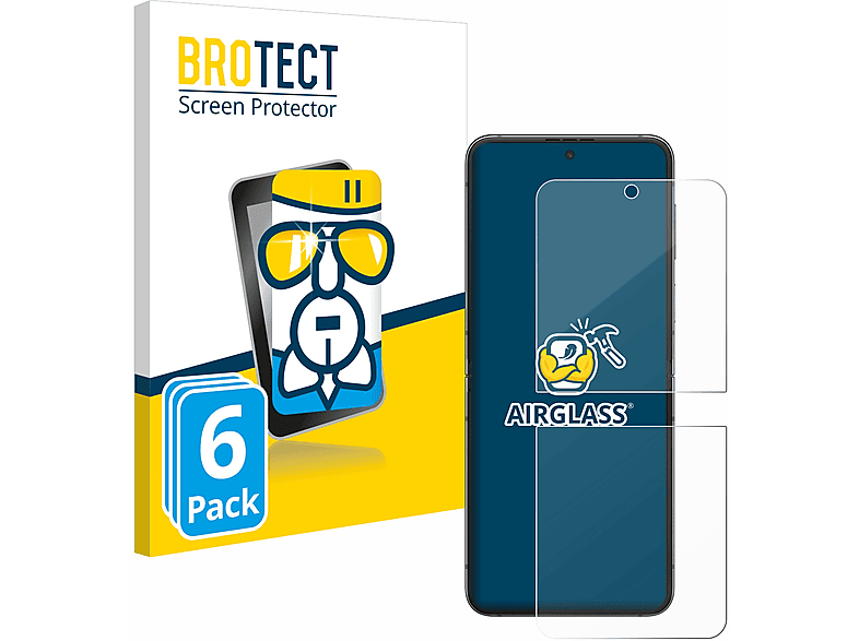 6x Flip klare 5) BROTECT Airglass Z Schutzfolie(für Samsung Galaxy
