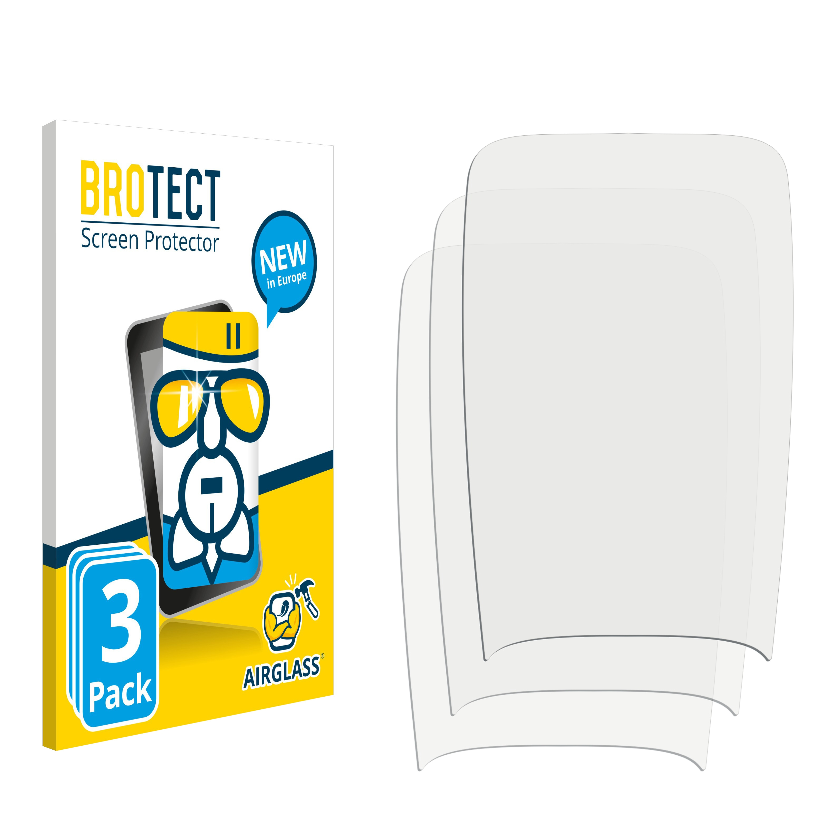 BROTECT 3x Schutzfolie(für klare Medisana TENS Airglass TT205)