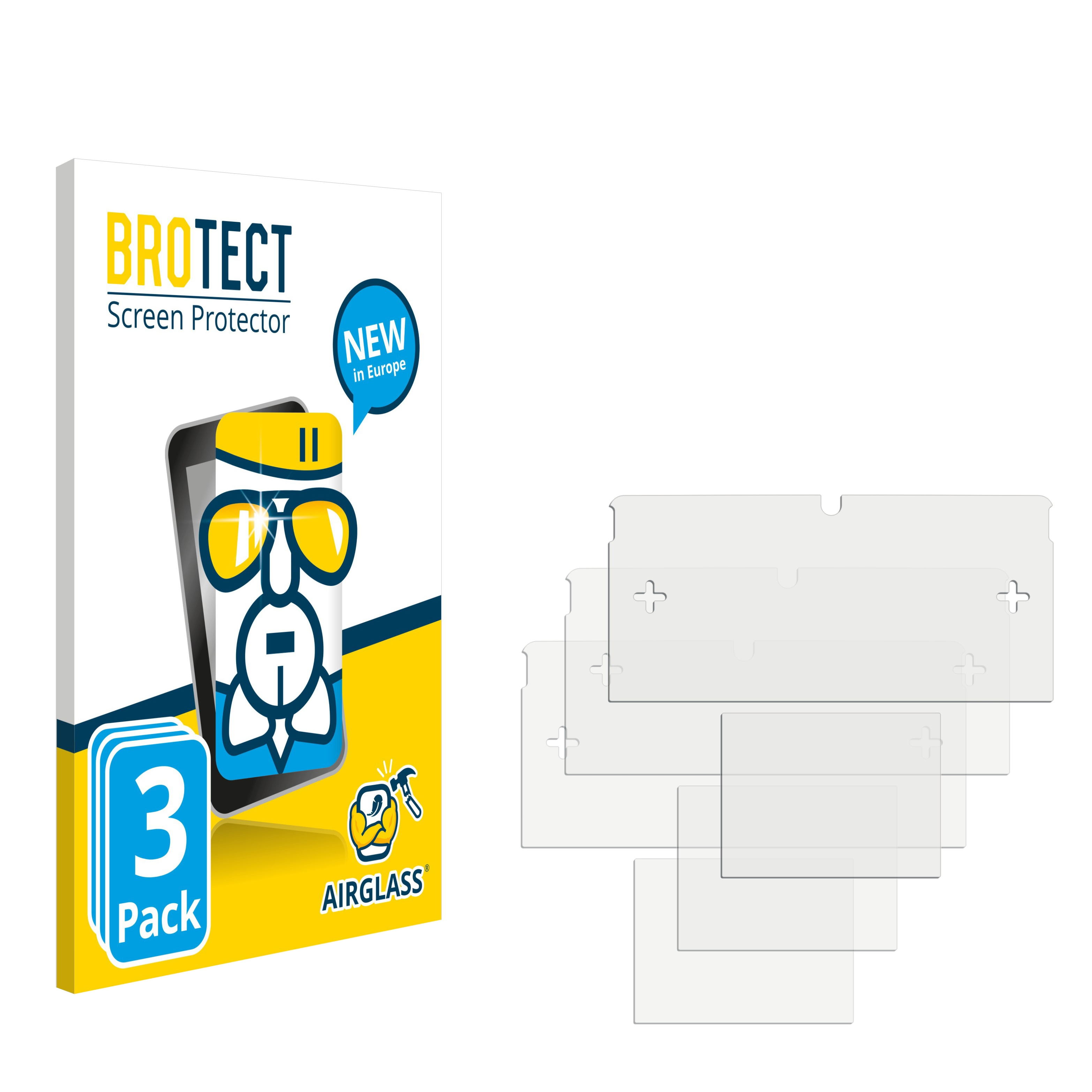 BROTECT 3x Airglass Schutzfolie(für Nintendo 3DS) klare