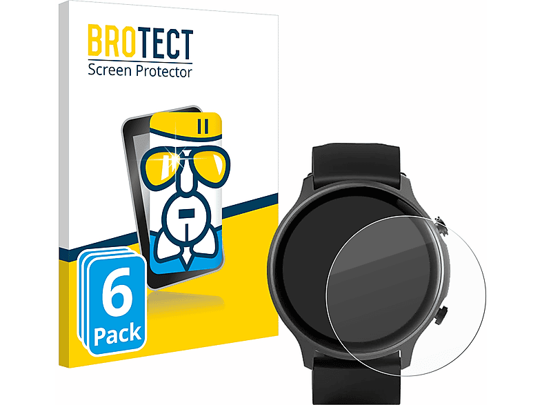 BROTECT 6x Airglass klare Schutzfolie(für Hama Fit Watch 6910) | Smartwatch Schutzfolien & Gläser