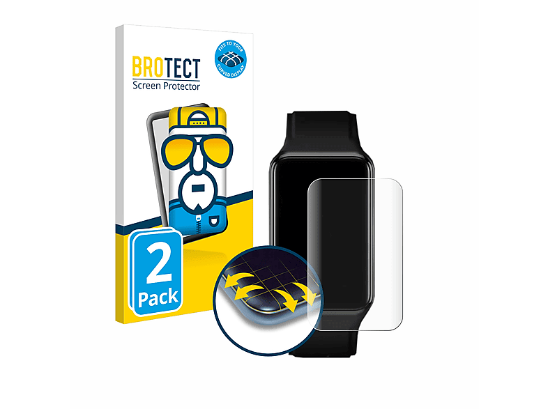 3D Watch Schutzfolie(für Curved BROTECT Full-Cover Free) 2x Flex Oppo