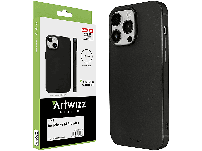 ARTWIZZ TPU Case, Backcover, Apple, iPhone Schwarz 14 Pro Max