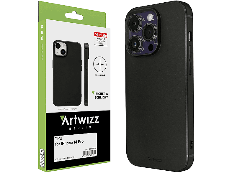 ARTWIZZ TPU Case, Backcover, Apple, Pro, 14 Schwarz iPhone