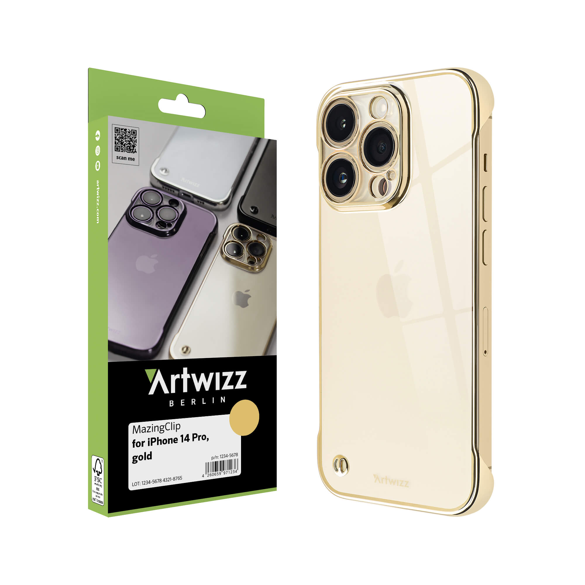 ARTWIZZ Apple, MazingClip, Gold Backcover, Pro, iPhone 14