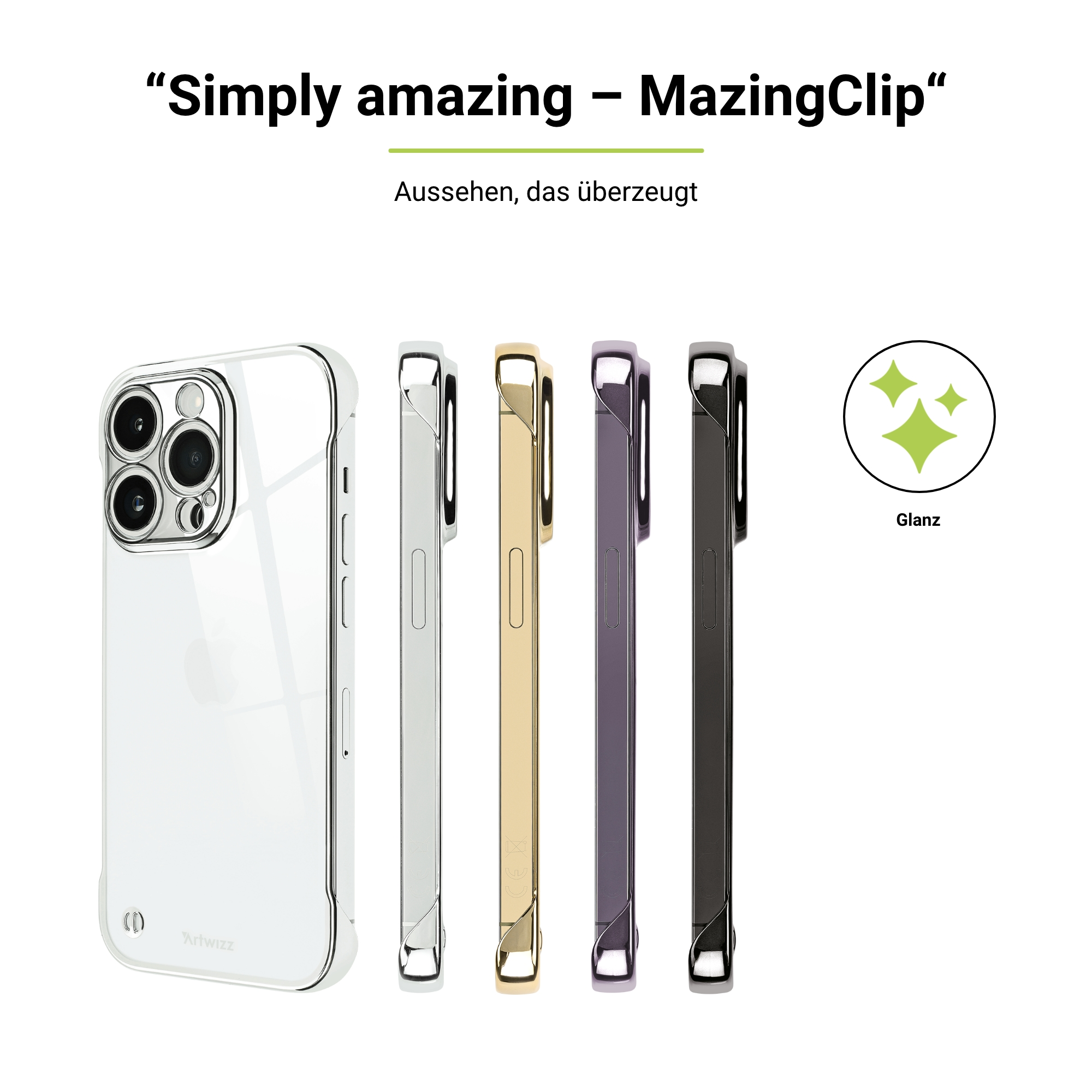 ARTWIZZ MazingClip, Backcover, Apple, iPhone 14 Silber Pro