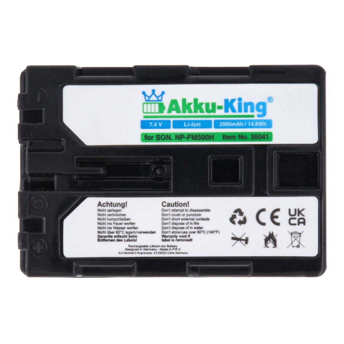 AKKU-KING Akku kompatibel mit Kamera-Akku, Sony Li-Ion 2000mAh 7.4 NP-FM500H Volt