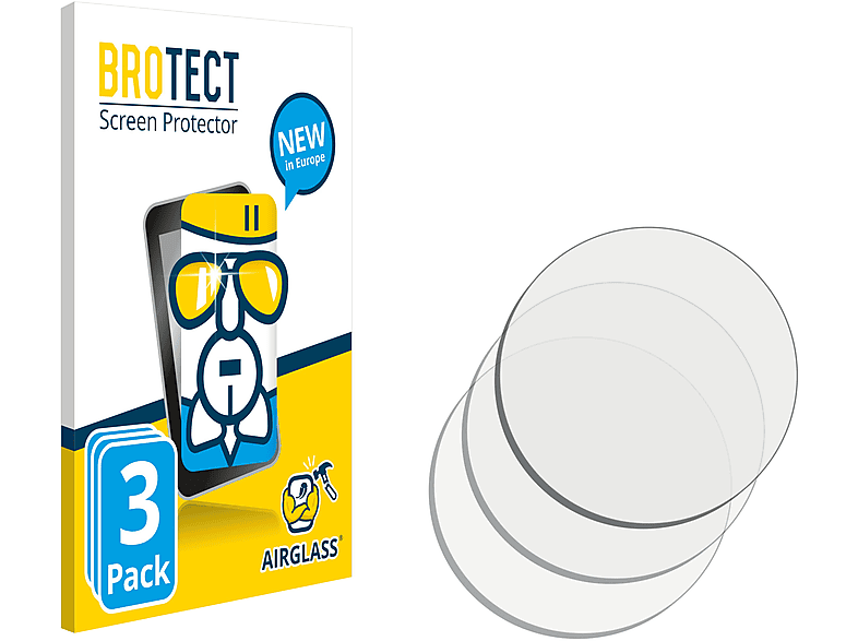 BROTECT 3x Airglass klare Schutzfolie(für Universal Kreisrunde Displays (ø: 18 mm)) | Schutzfolien & Schutzgläser