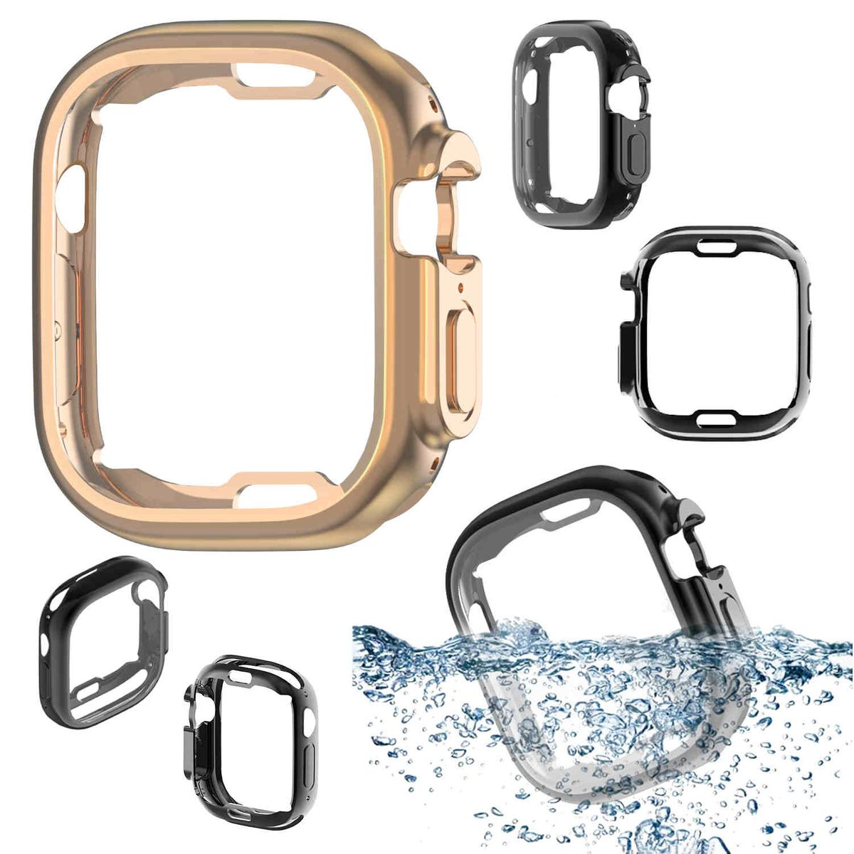 Hülle 1 1 Folie Ultra in PET Apple Uhr + TPU WIGENTO 49mm) Watch Smartwatchhülle(für 2 + 2