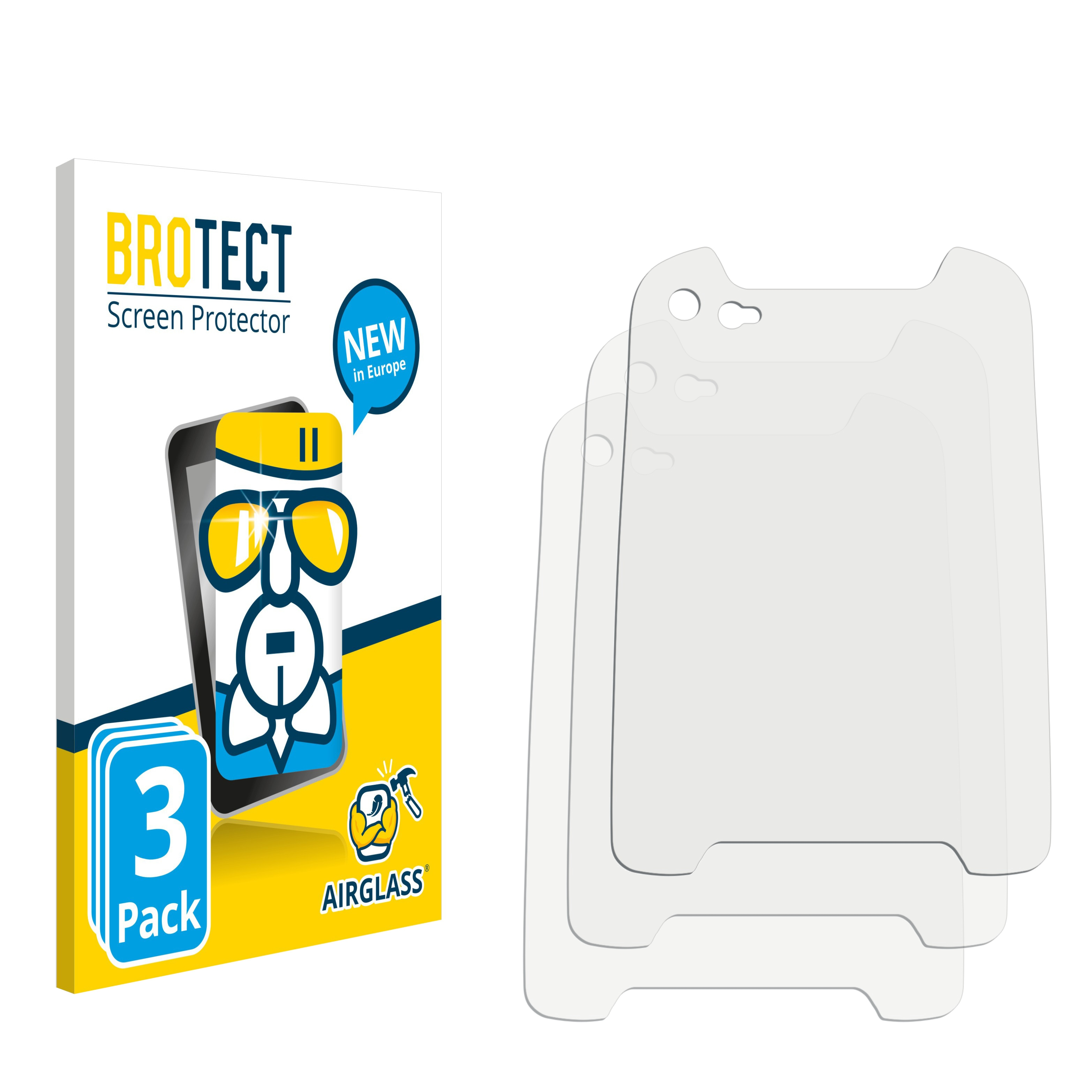 BROTECT 3x Airglass Schutzfolie(für MOBILE klare IS320.1) i.safe