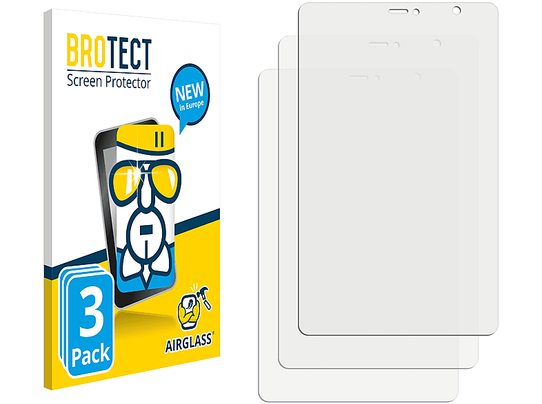 BROTECT 3x Airglass Samsung S Schutzfolie(für Tab 8.0 A klare Galaxy Pen 2019)