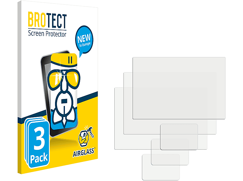 BROTECT 3x Airglass klare Schutzfolie(für Rollei Actioncam 430)