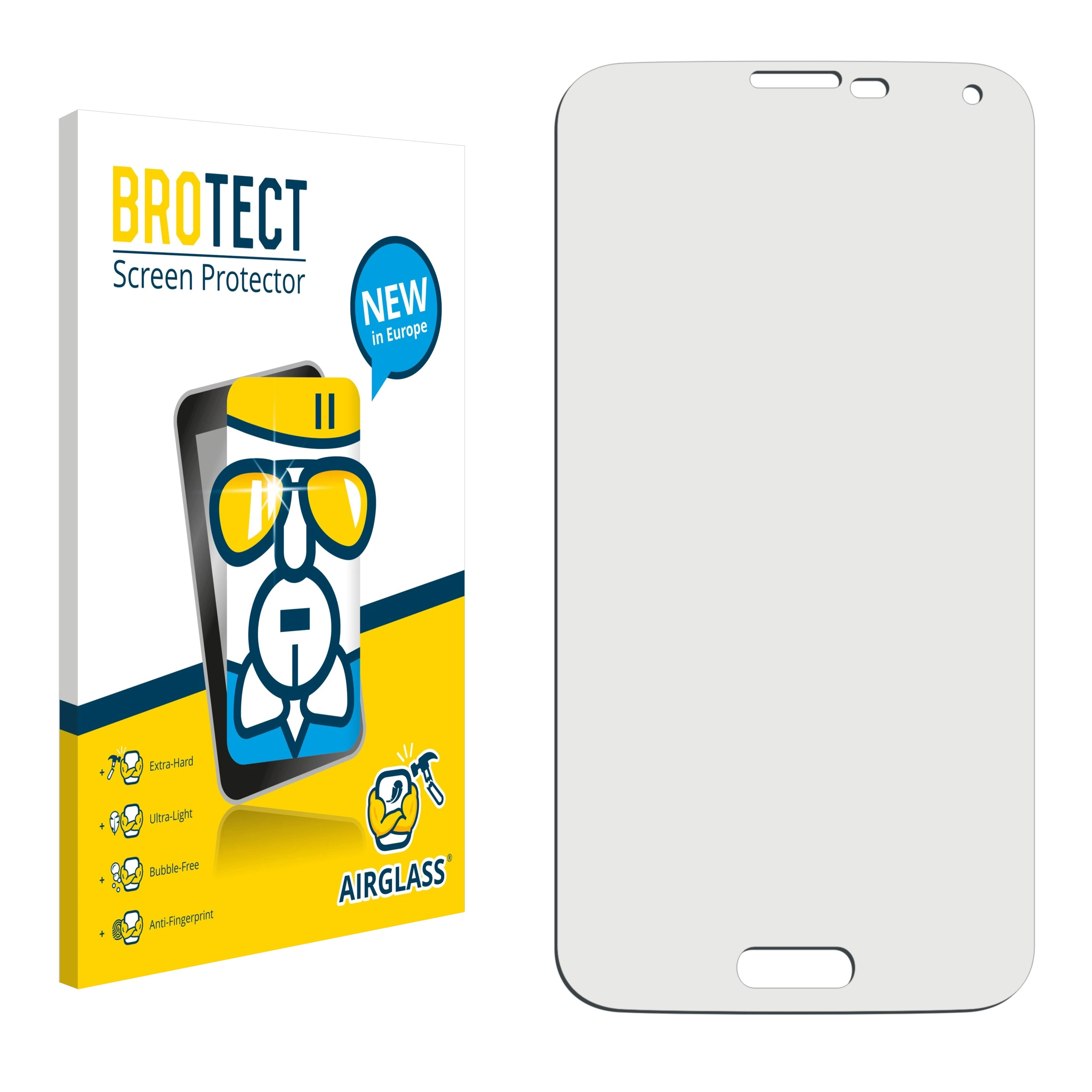 SM-G900F) klare Samsung BROTECT SM-G900I Airglass Schutzfolie(für Galaxy S5