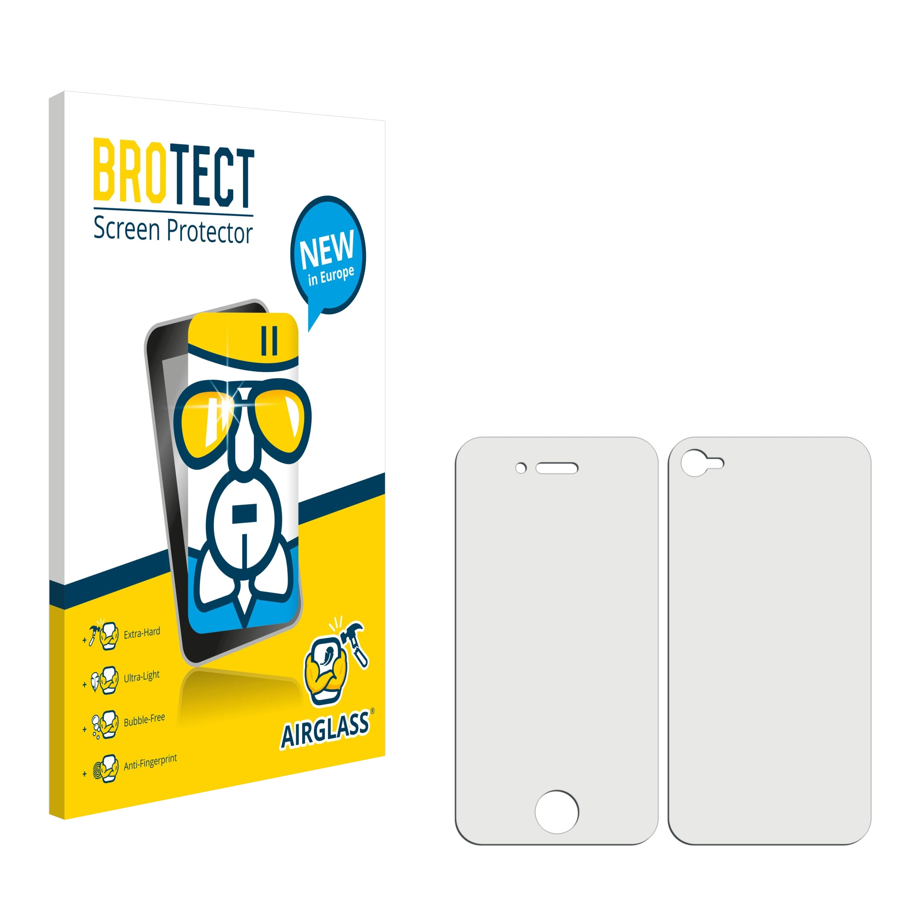 BROTECT Airglass klare iPhone Schutzfolie(für 4) Apple