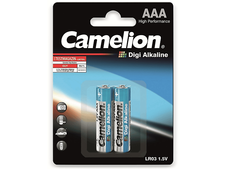 CAMELION Micro-Batterie, Digi-Alkaline, LR03, 2 Stück Alkaline Batterie