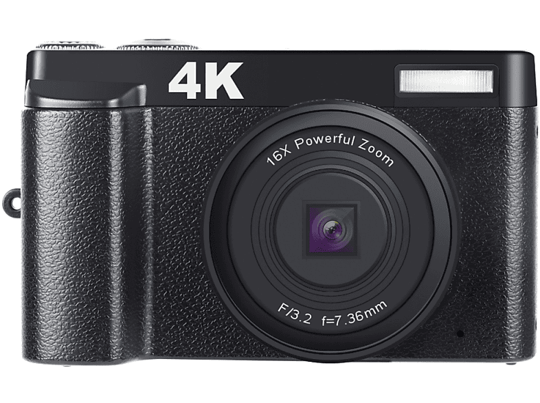 INF Digitalkamera 4K 48MP 3,0 Zoll IPS-Bildschirm mit festem Fokus Digitalkamera Schwarz-