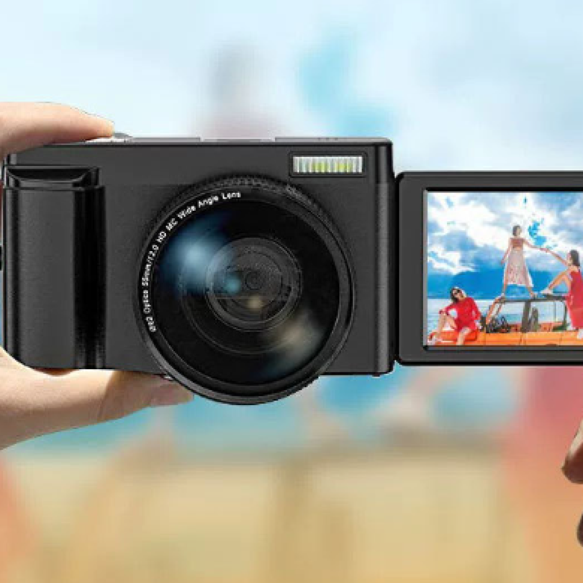 INF Digitalkamera 4K Schwarz- mit IPS-Bildschirm Fokus festem Digitalkamera Zoll 3,0 48MP