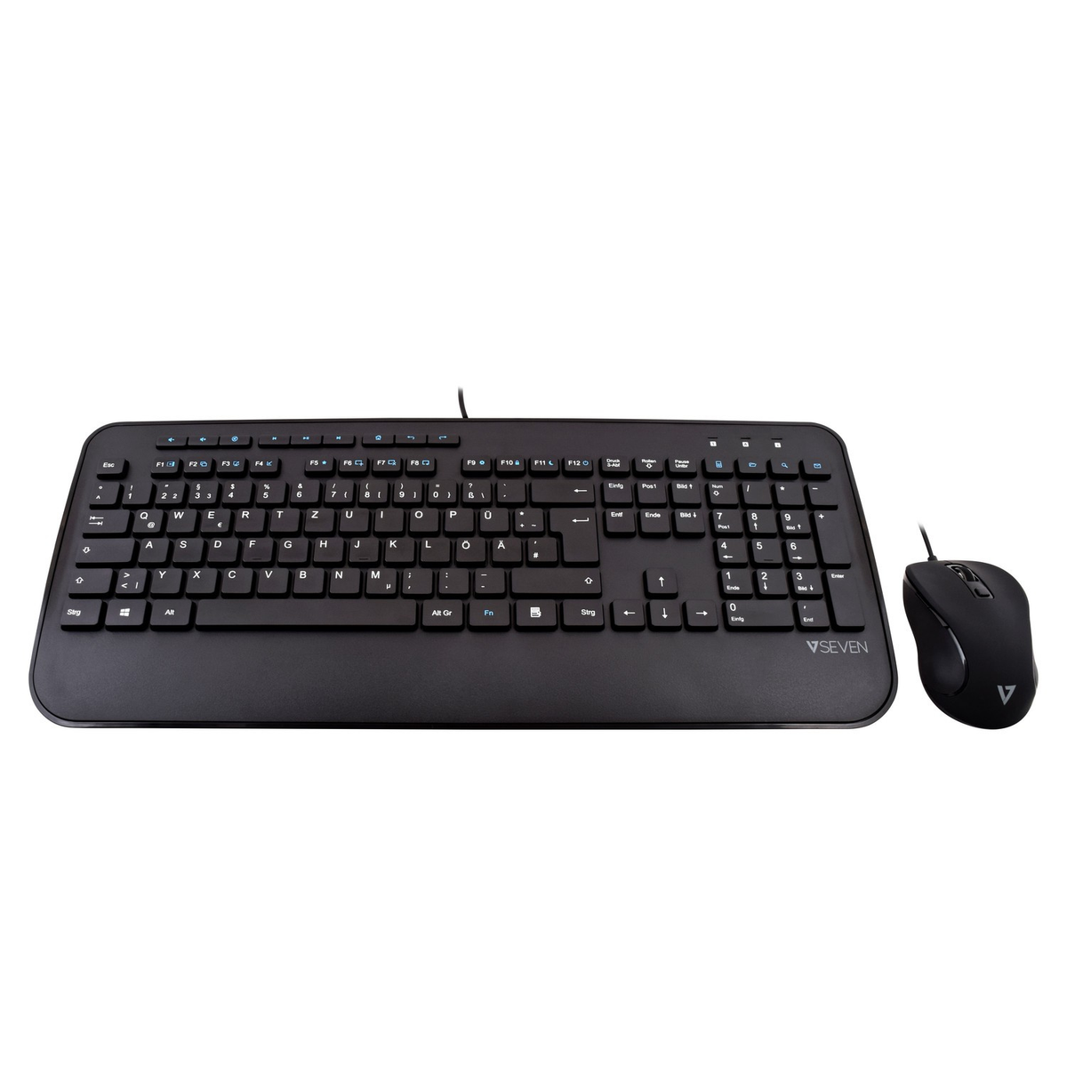V7 CKU300DE, Schwarz Tastatur Maus Set