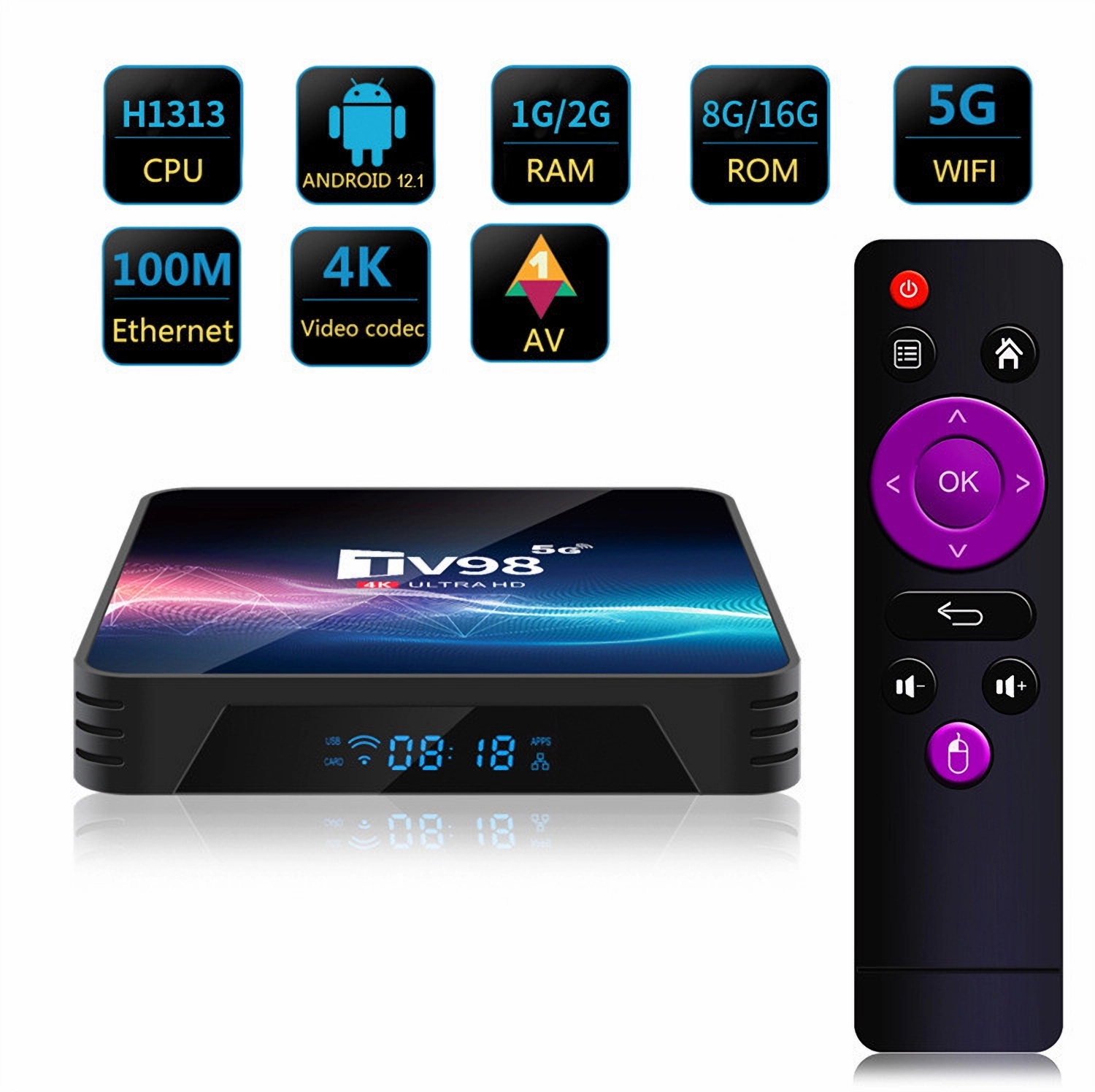 BRIGHTAKE Ultimative Box - 2GB+16GB Box Dual-Band WiFi, Android TV Android 4K TV