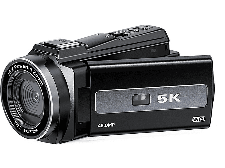 BRIGHTAKE 5K Outdoor DV Kamera mit 48 MP, langer Akkulaufzeit, WiFi und Night Shot Digitalkamera Schwarz-