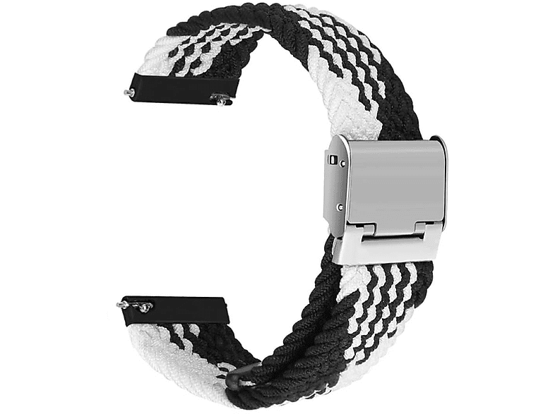CASEONLINE Geflochten, Ersatzarmband, Samsung, Galaxy Watch 6 Classic (47mm), Schwarz/Weiß