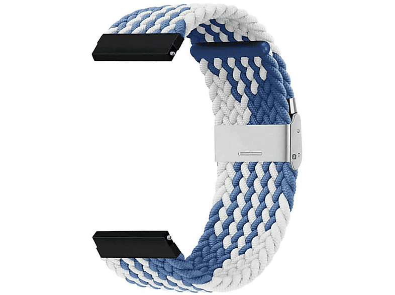 CASEONLINE Geflochten, Ersatzarmband, Samsung, Classic 6 (47mm), Galaxy Watch Blauweiß