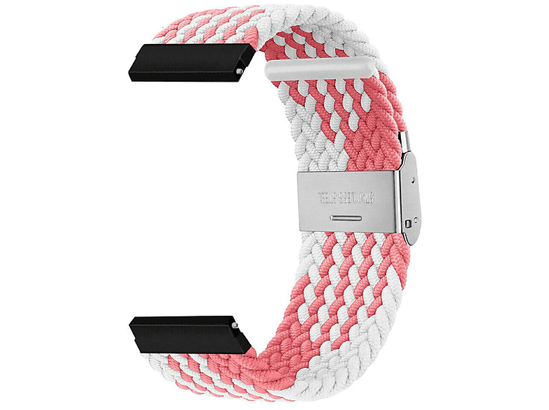 CASEONLINE Geflochten, Ersatzarmband, Samsung, Galaxy Watch 6 Classic (43mm), Pink/Weiß