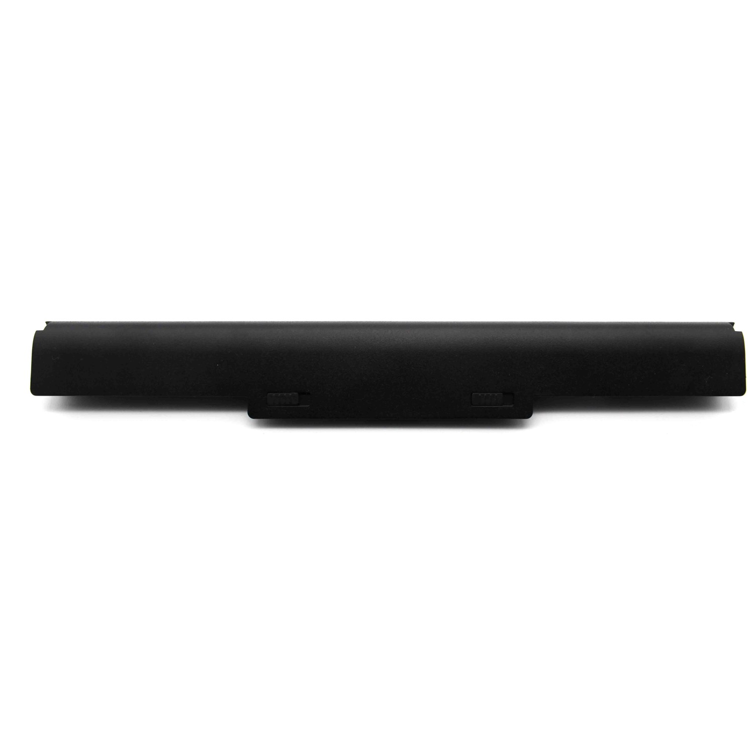 Batería negra de portátil, forma rectangular.