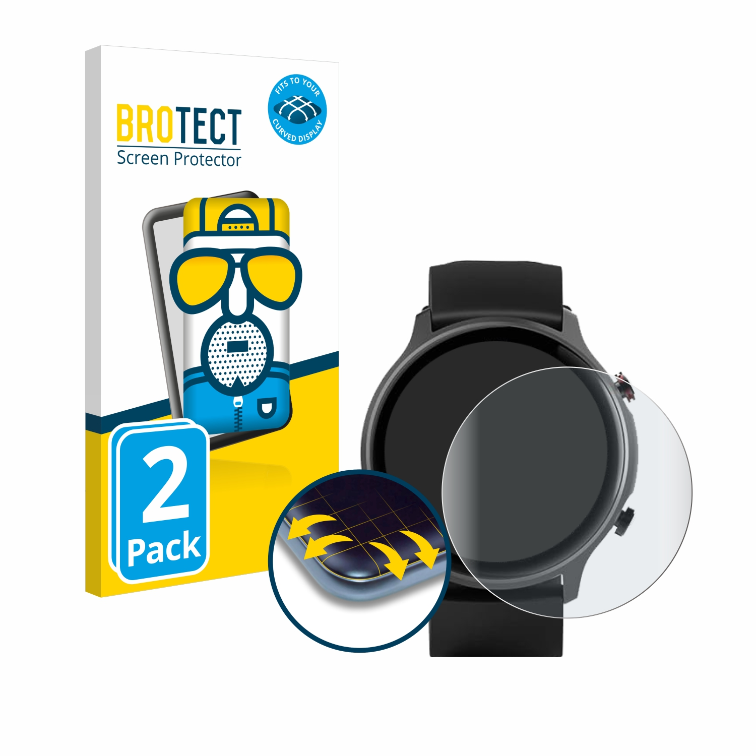 Fit matt Watch Full-Cover BROTECT 6910) 3D Schutzfolie(für 2x Hama Curved Flex