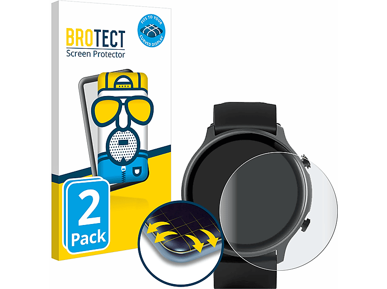 6910) Full-Cover Watch Flex BROTECT 2x 3D matt Schutzfolie(für Hama Curved Fit