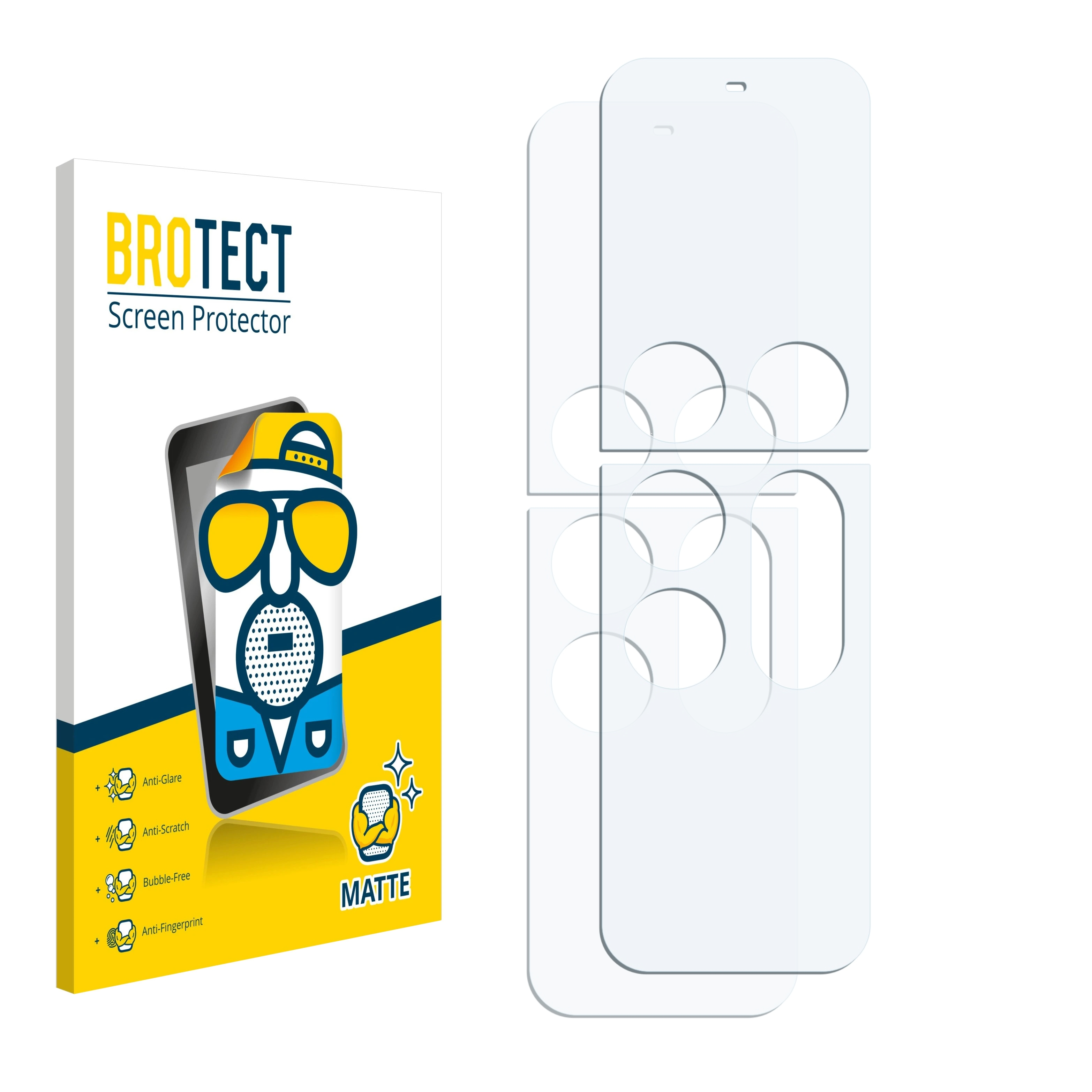 BROTECT 2x Control matte TV Remote Apple 4) Apple Schutzfolie(für