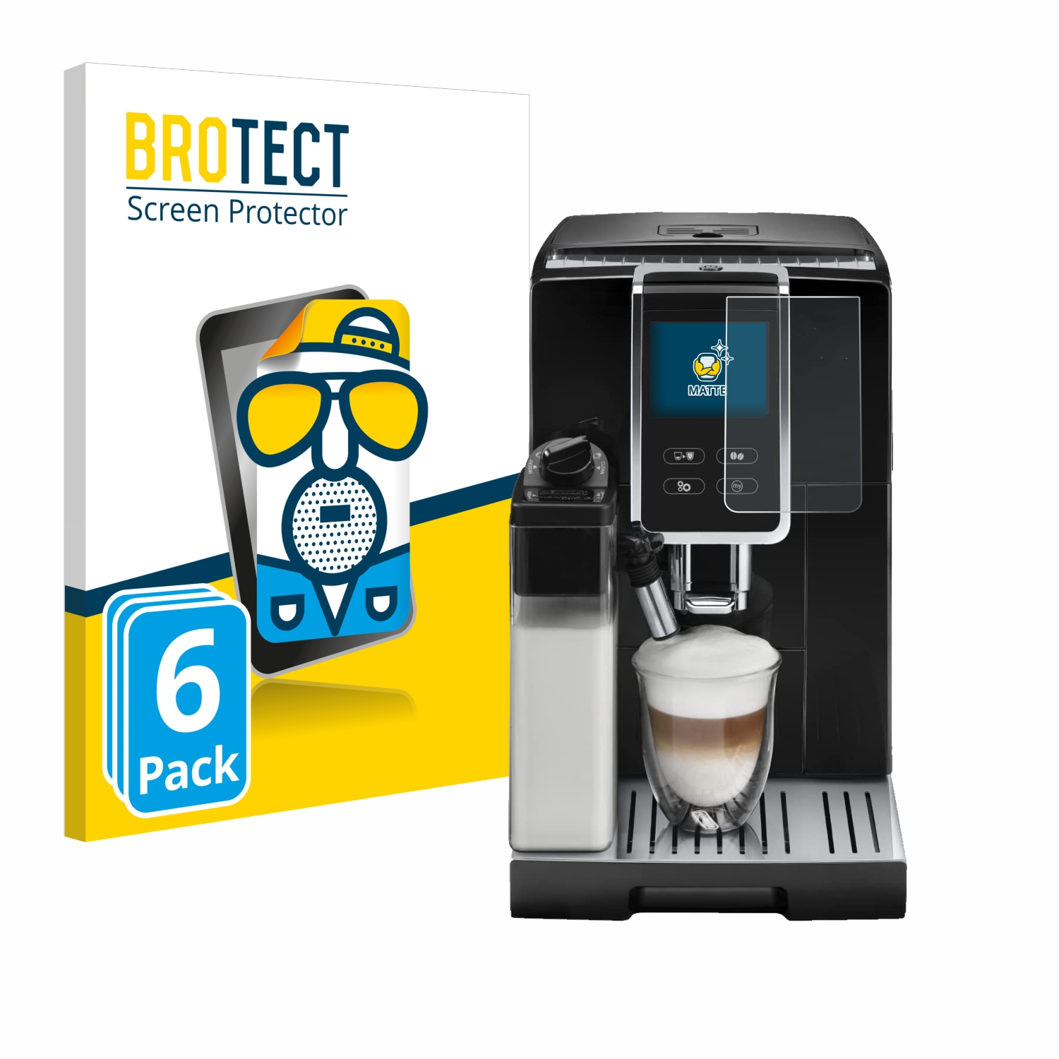 BROTECT 6x matte Schutzfolie(für Dinamica ECAM370.70.B) DeLonghi Plus