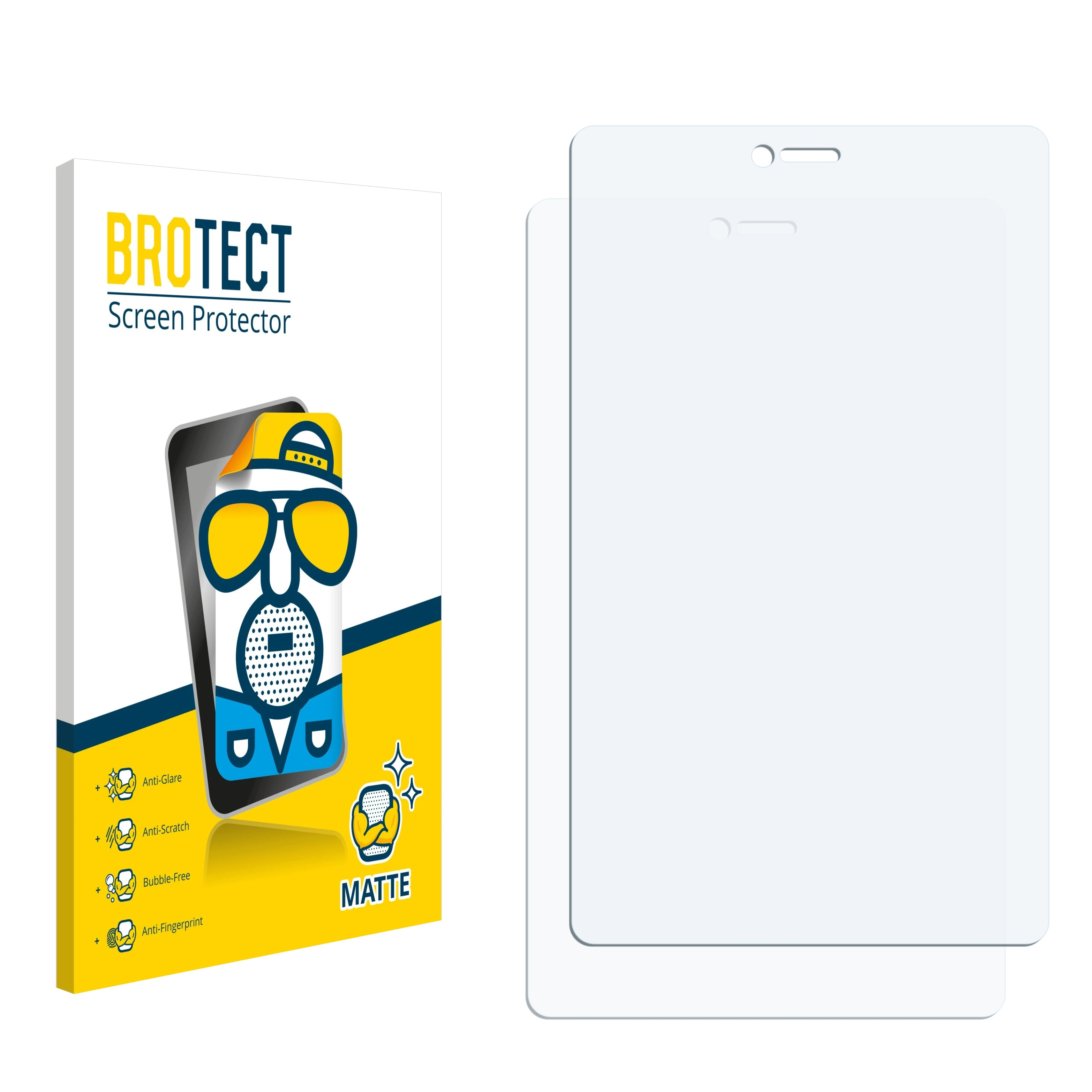 BROTECT 2x matte G702 Schutzfolie(für PhonePad Mediacom M-PPG702)
